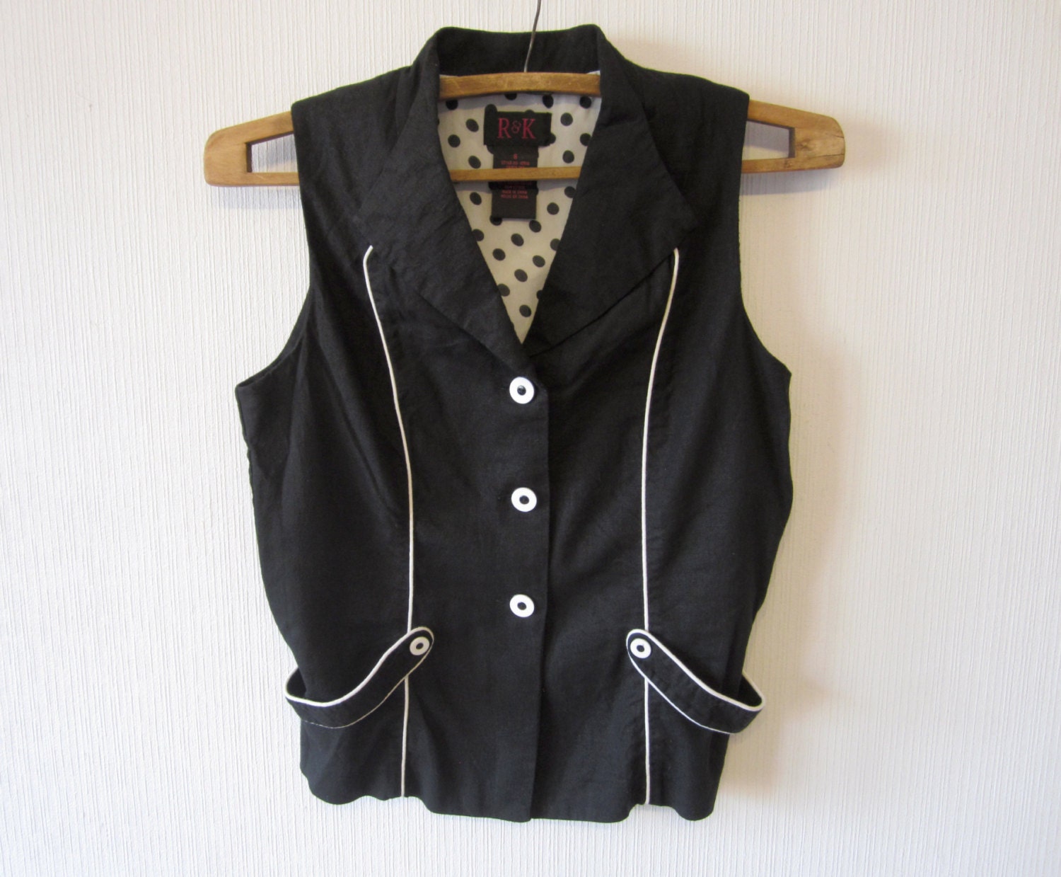 Black Womens Vest Linen Blend Formal Fitted Classic Romantic