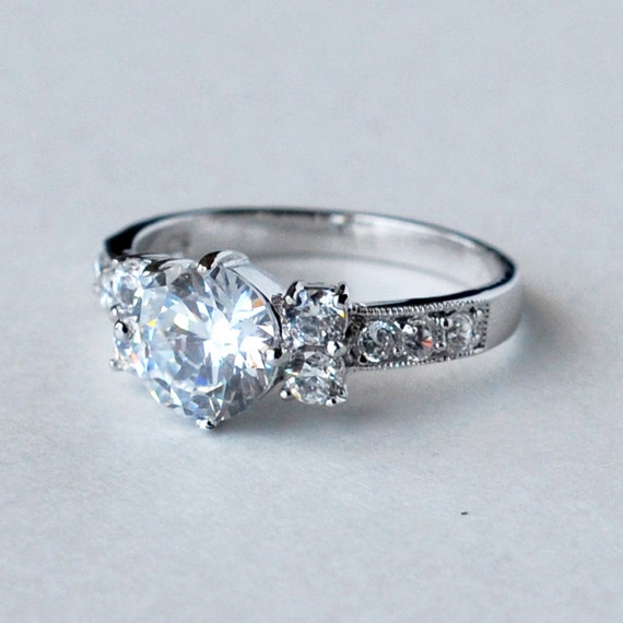 cz ring cz wedding ring cz engagement ring cubic zirconia