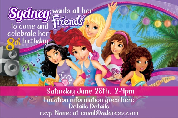 Lego Friends Party Invitations 3
