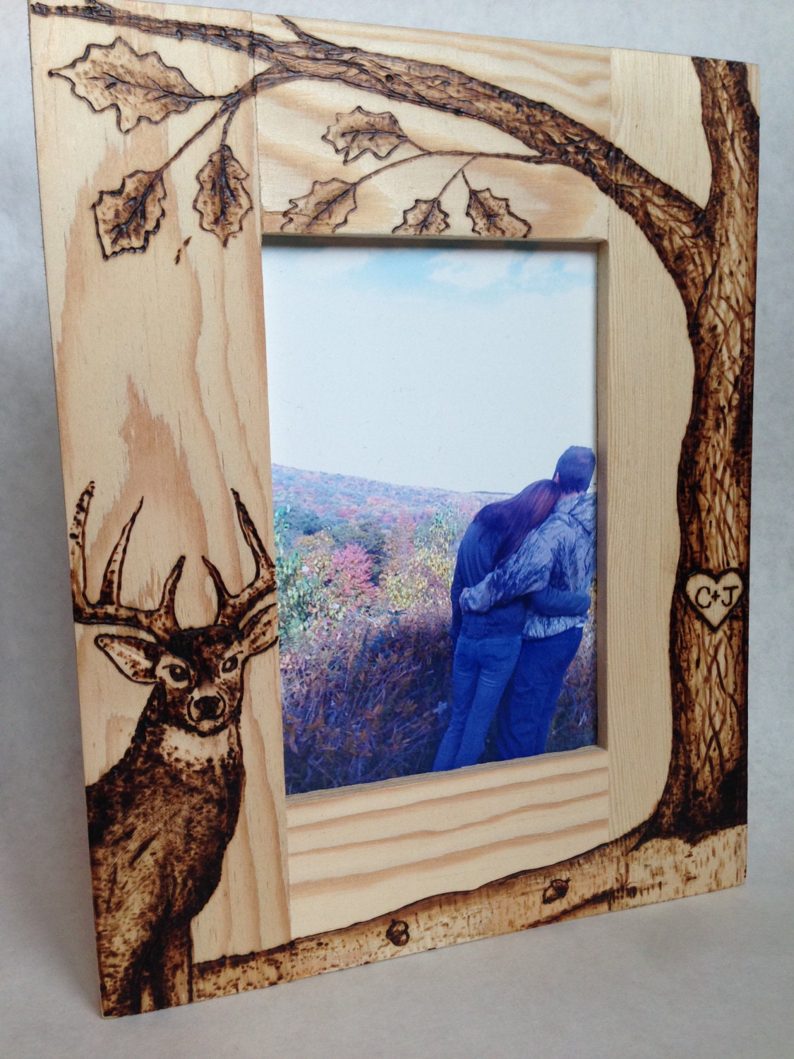 Wood burned frame