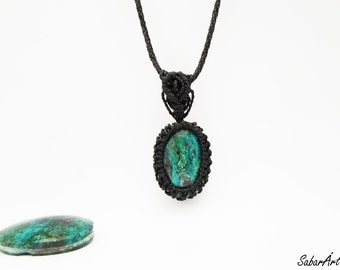 Chrysocolla pendant / malachite jewellery / Chrysocolla necklace ...