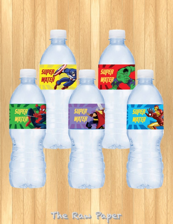 Avengers Water Bottle Labels, Avengers Bottle Labels, Water Labels, Avengers  Birthday Party, DIY - MakeMeDesign