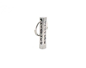 Aluminum Bar Keychain, Aluminum Keychain, Personalized Keychain, Custom Keychain, Hand Stamped Keychain, Rectangle Bar Keychain, Keychain