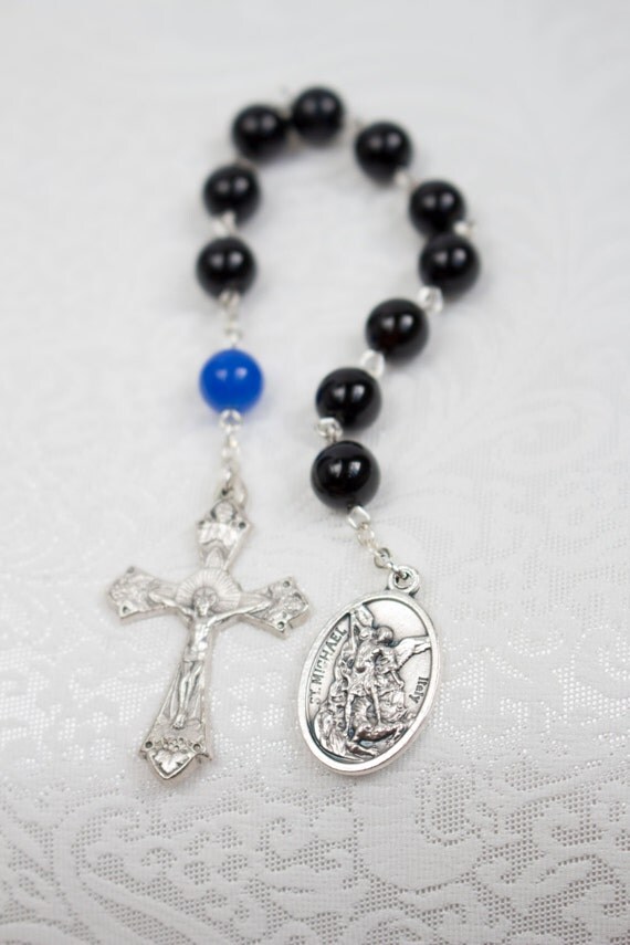 St Michael Thin Blue Line Police One by TreasuredRosaries210