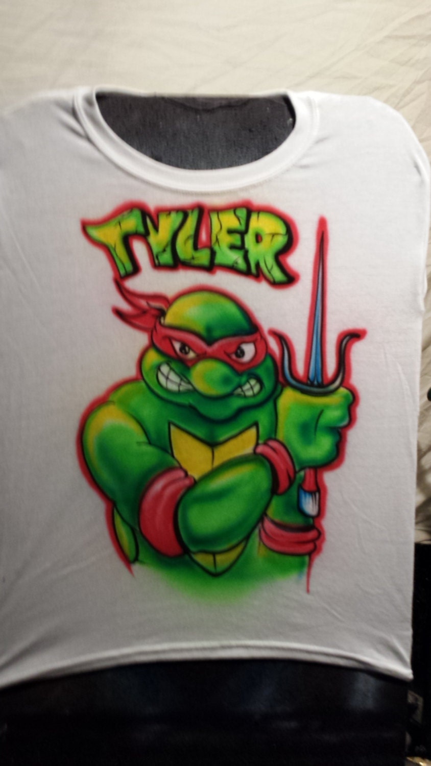  Custom  Airbrush  tee shirt  Turtle T Shirt  Freehand not a