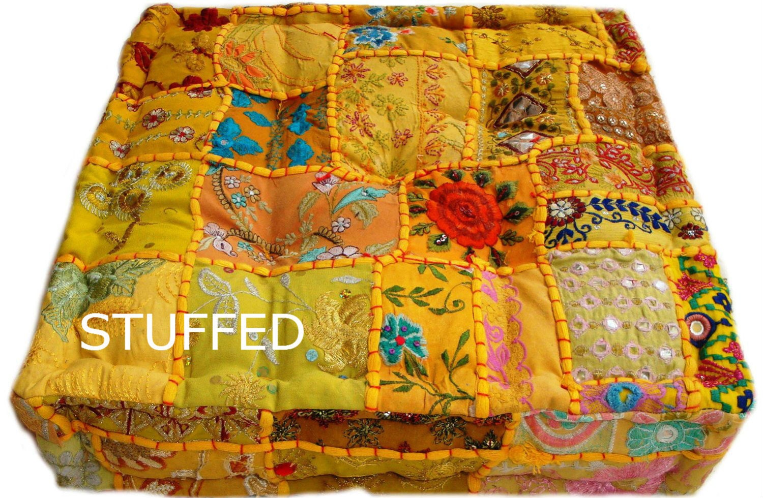 Filled Stuffed Indian Handmade Floor Cushion by RangilaRajasthan