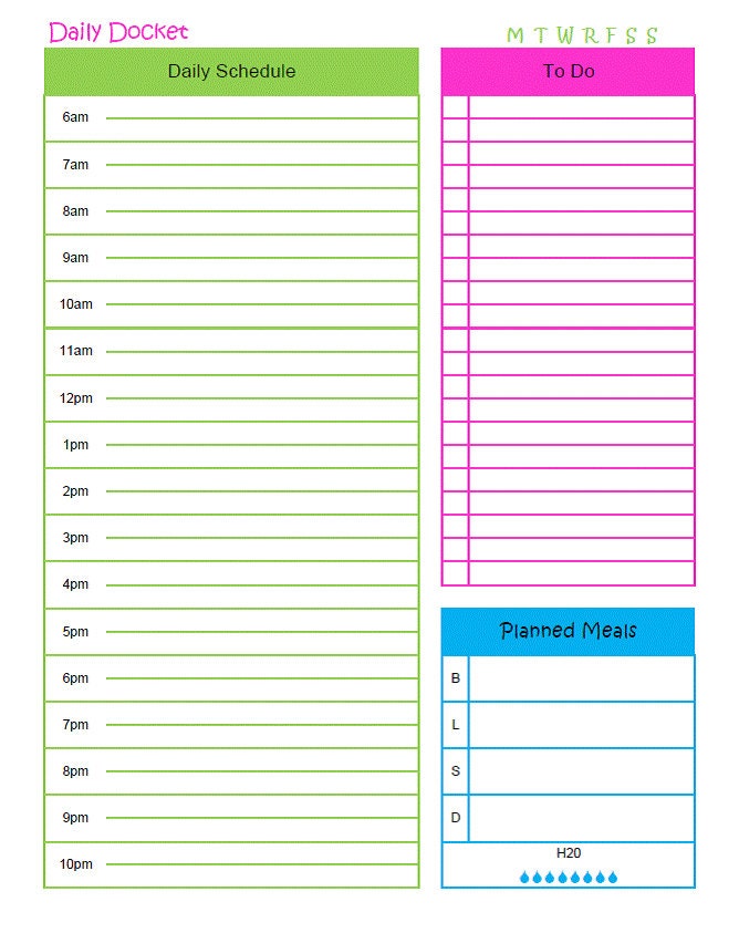 Printable Daily Docket