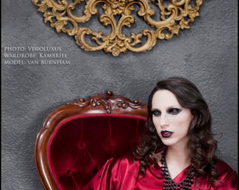 Wine Red Satin Bastian Shirt by Kambriel - Brand New & Ready to Ship!