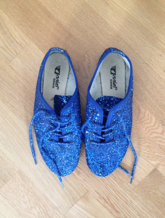 blue sparkly shoes