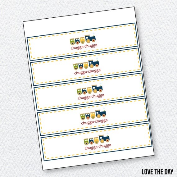 Choo Choo Train Party PRINTABLE Drink Wrapper by Love The Day Il_570xn