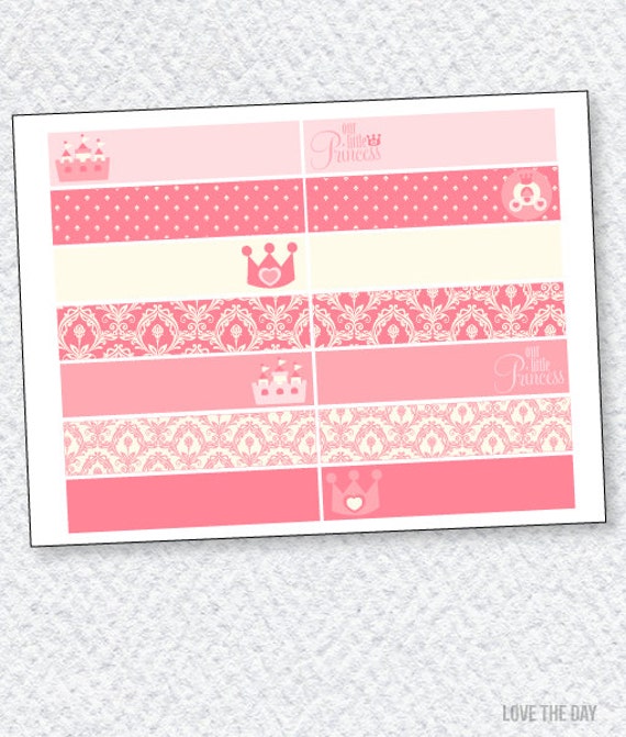 Pink Princess Party PRINTABLE Flags (INSTANT DOWNLOAD) from Love The Day Il_570xn