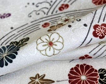 Vintage Kimono Silk, Kimono Fabric, Floral Silk, Japanese Kimono, Cherry Blossom Kimono