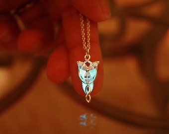Sterling silver Arwen EVENSTAR pendant GLOW in the DARK
