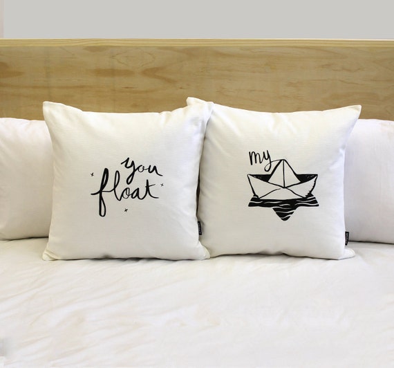 You Float My Boat His and Hers Pillow Covers 18 x 18 inch
