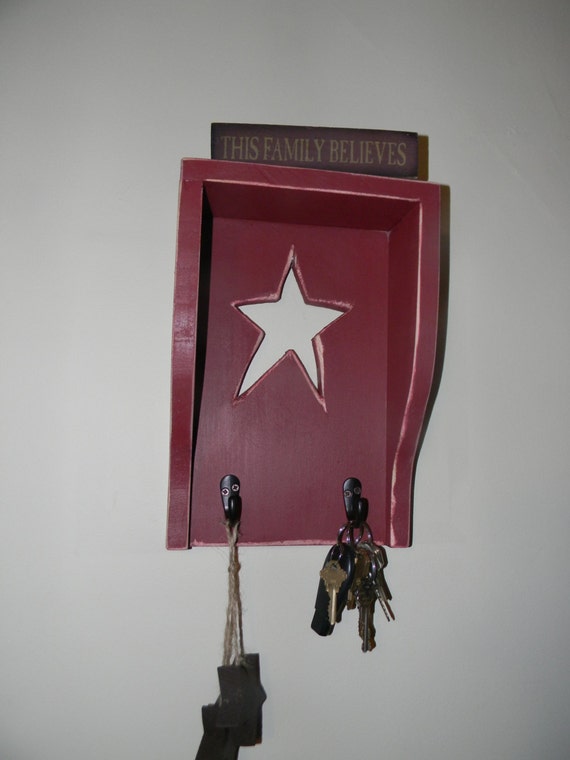 Items similar to Primitive Star Key Chain Holder on Etsy