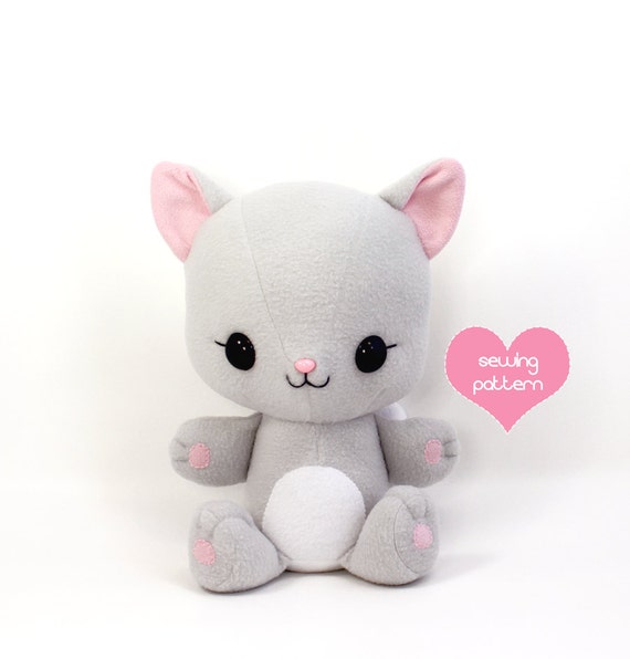 cat soft toy sewing pattern