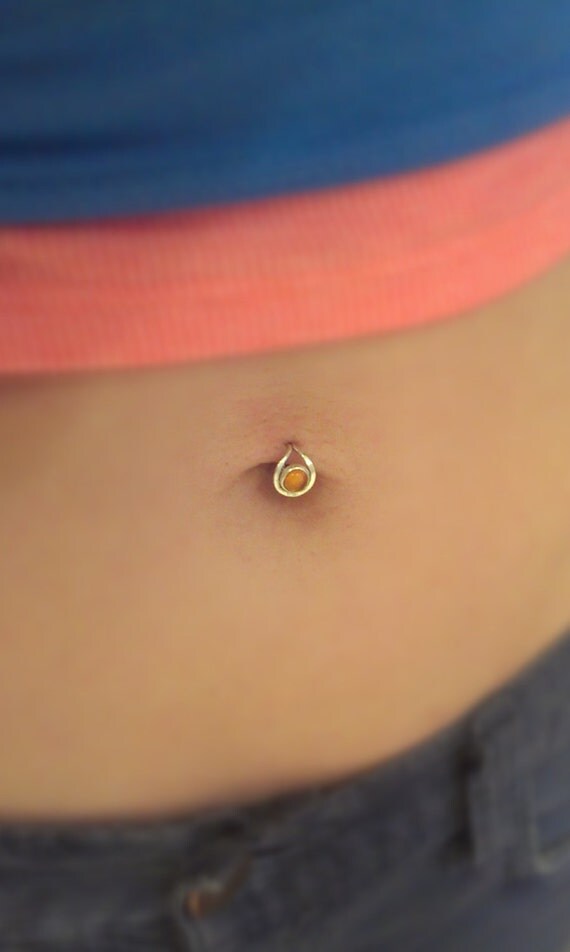 Silver Petal Belly Button Ring doubled 20 gauge belly button