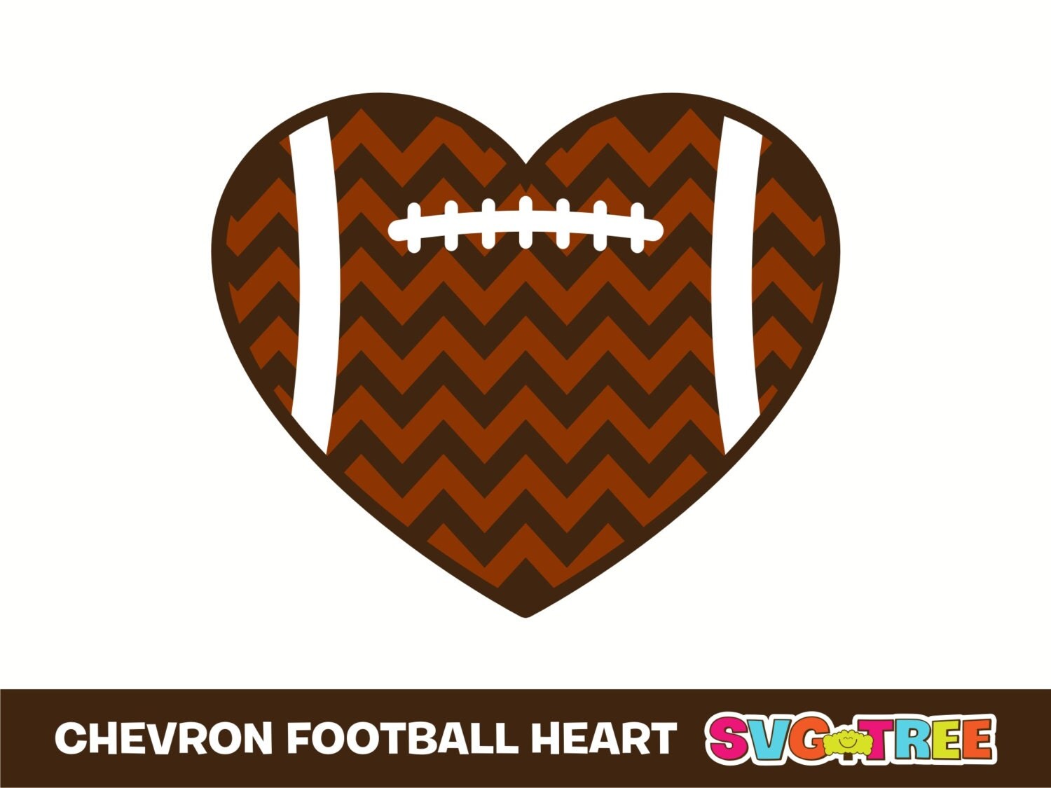 Football Heart Outline SVG