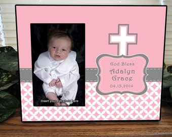 Girls Baptism Gift, Girls Baptism Picture Frame, Personalized Picture Frame