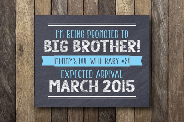 Promoted to Big Brother Printable Pregnancy Announcement