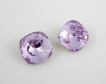 Swarovski 4470 VIOLET 10mm 2pcs or 8pcs Square Cushion Cut Fancy Stone