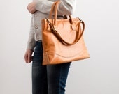 Mustard  genuine leather tote bag , woman handbag, big bag, crossbody bag, genuine leather bag / diaper bag