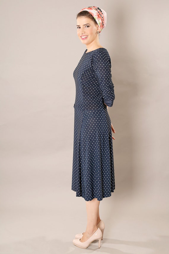 Navy blue long sleeve dress online sale