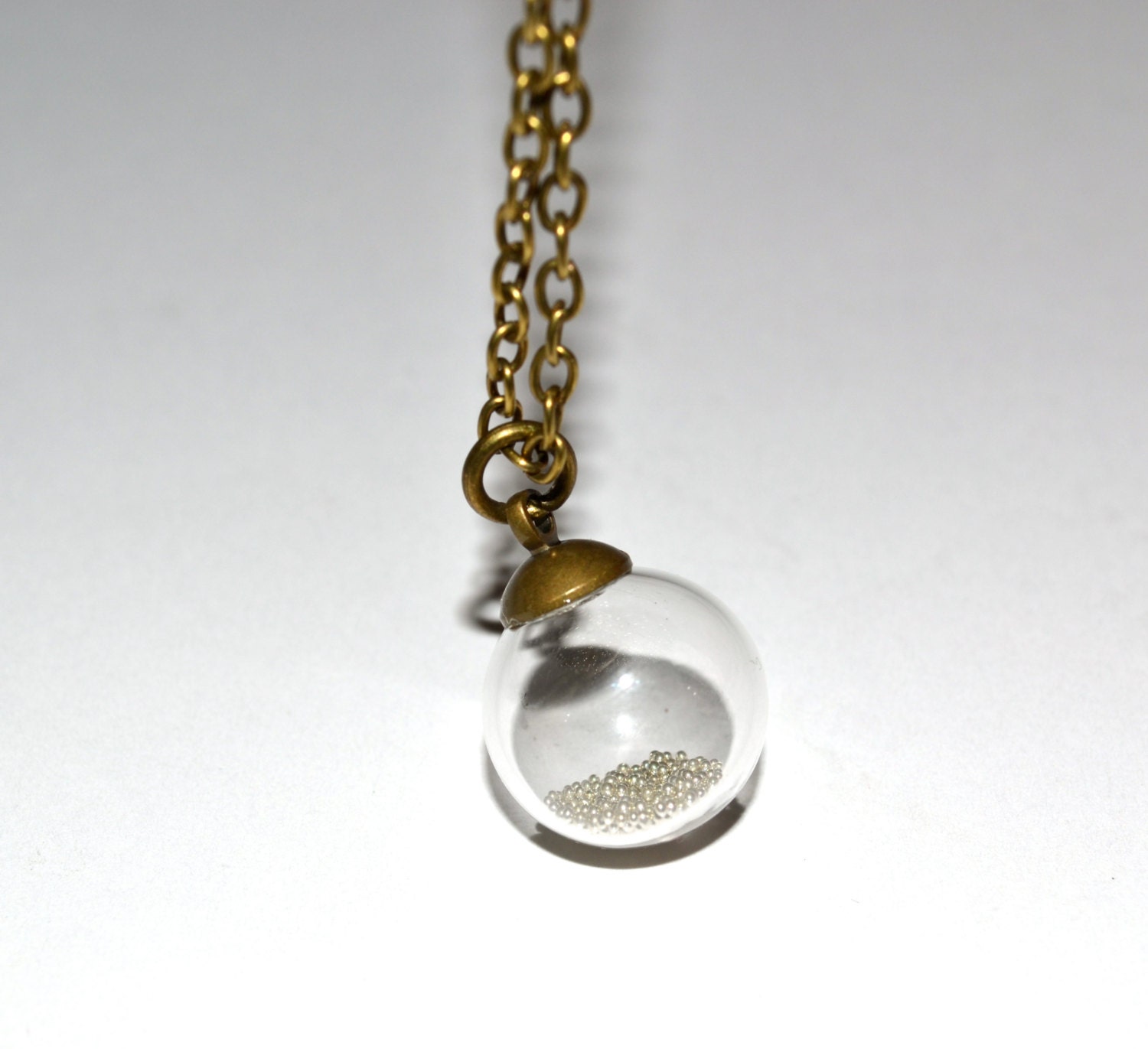 Glass Globe Necklace Glass Ball Pendant Clear Glass Orb