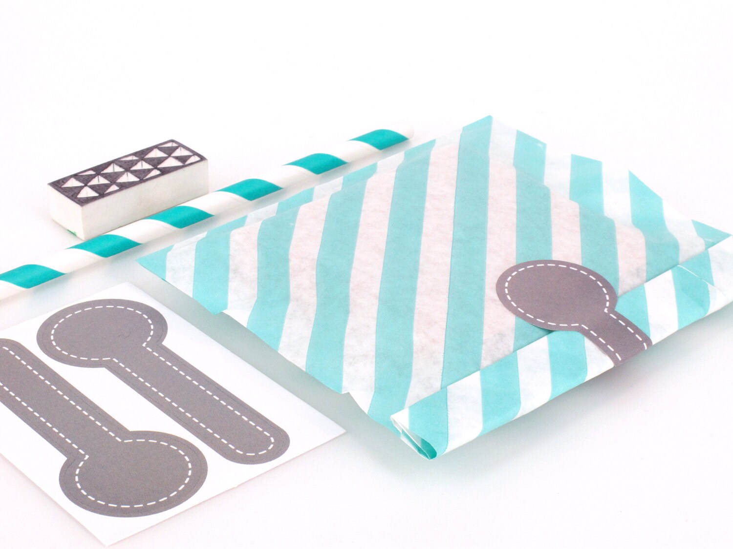 Grey bag seal STICKERS Sticky Labels for Party Favor Bags