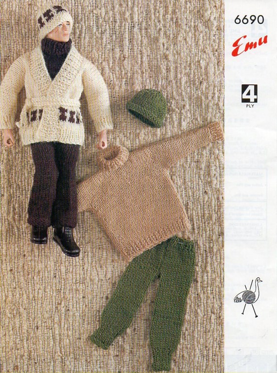 Action Man Knitting Pattern Action man clothes pattern Action