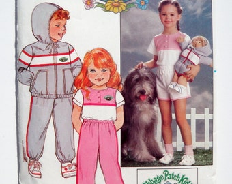 Cabbage Patch Doll Pattern Kids Children's Clothes Jacket Pants Top Shorts Iron On Decals Butterick 6589 Size 6X