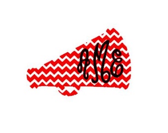 Chevron Megaphone Cheer Monogram instant download cut file - SVG DXF EPS ps studio3 studio (monogram font sold separately)