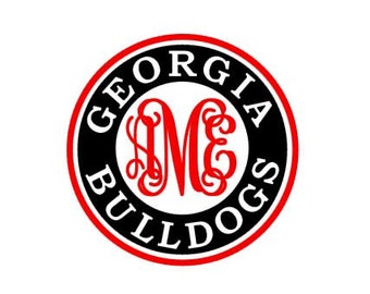 Georgia Bulldogs monogram instant download cut file - SVG DXF EPS ps studio3 studio (monogram font sold separately)