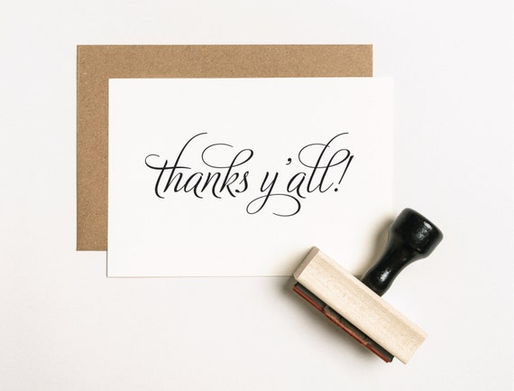 Thanks Y'all Rubber Stamp Thank You Favor Stamp Wedding