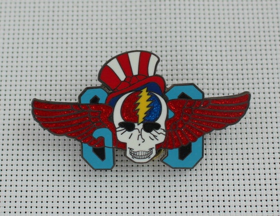 Grateful Dead Pins Uncle Sam Skull Pin Gd Wings By Blingpins 