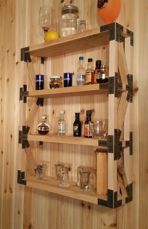 Wood Truss Display Shelf With Steel Gusset Plates, Wall Hanging, CD/DVD