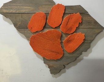 Clemson Tigers Wooden Rustic Wall Art