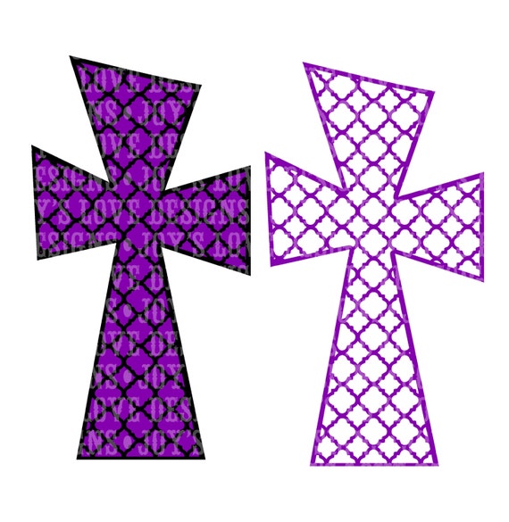 Download Items similar to Funky Quatrefoil Cross SVG and DXF ...