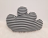 Stripe Cloud Cushion - black & white - childrens room, nursery cushion, home decor