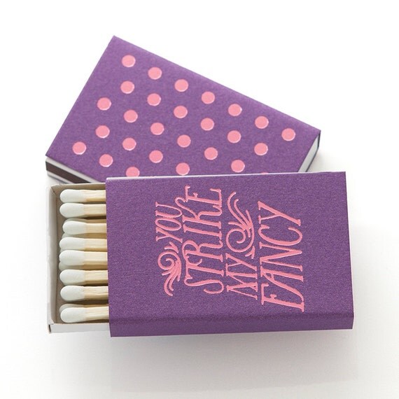 Items similar to STRIKE MY FANCY Personalized Match Boxes, 25 Wedding