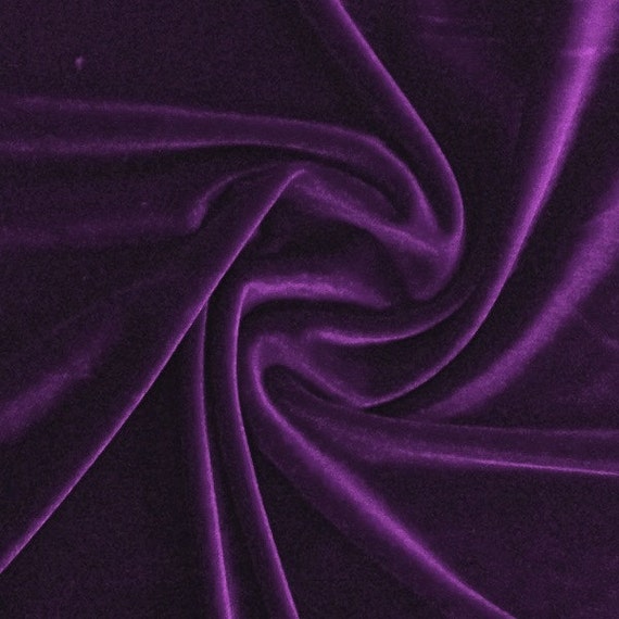 Purple Stretch Velvet Fabric 60'' Wide by the Yard for