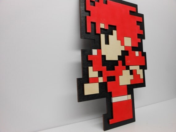 8 Bit Final Fantasy Fighter Wall Art Video Game by eightbitwood