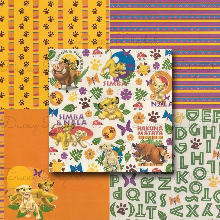 Disney Digital Scrapbook Pages Kit Lion King - Instant Download ...