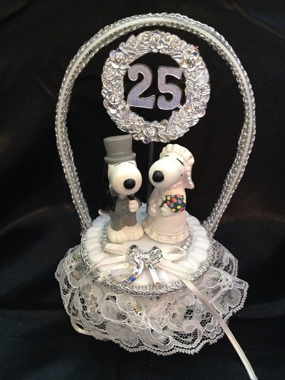 25th wedding anniversary cake topper