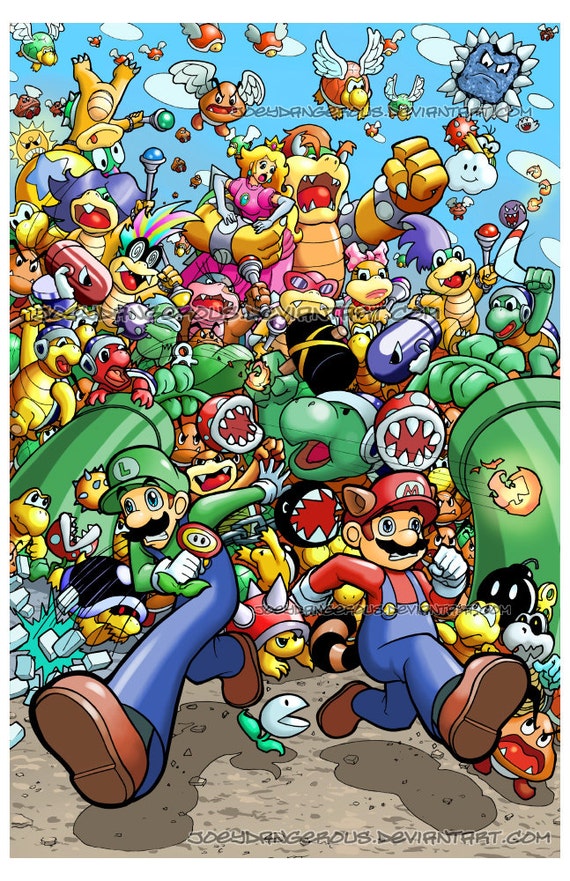 Super Mario Bros. 3 RUN 11 x 17 Poster Print