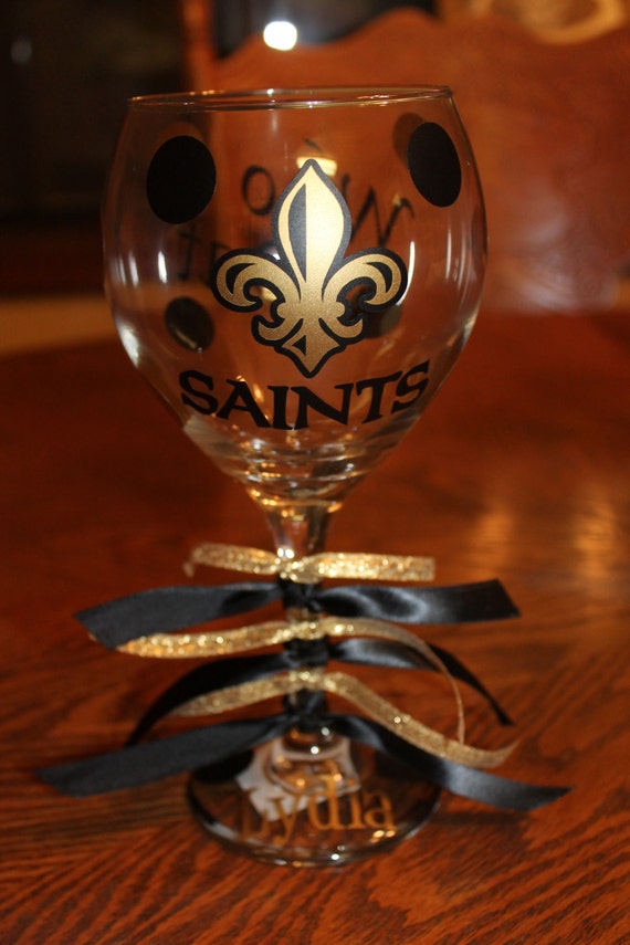 New Orleans SAINTS Wine Glass