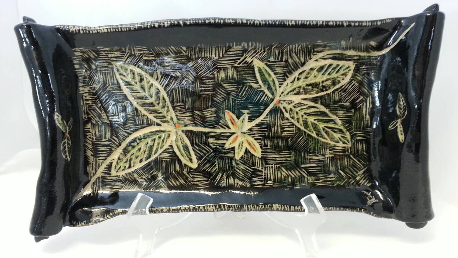 Ceramic Serving Tray Appetizer Tray Bathroom by ClayHouseDesignsTX