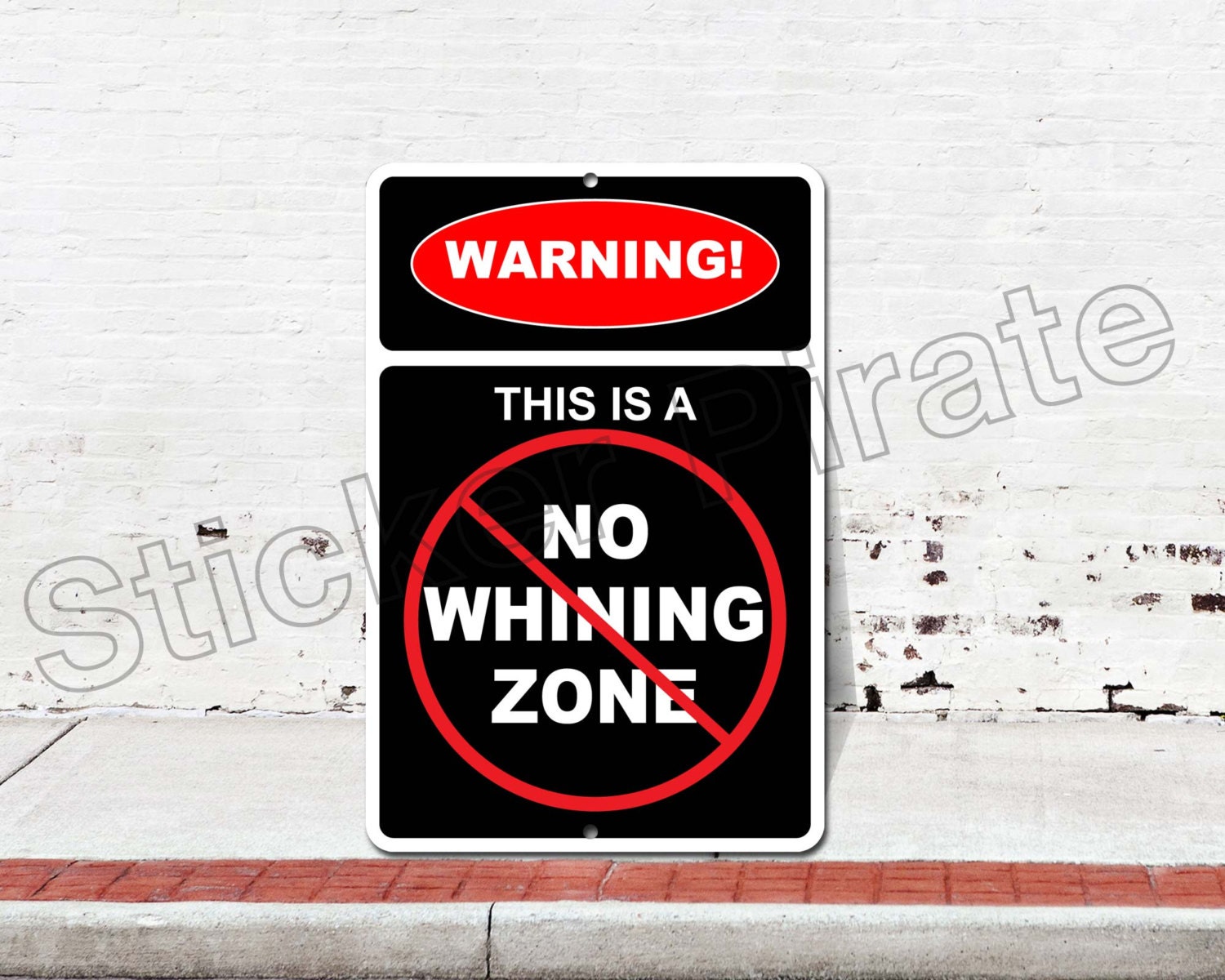 Warning This Is A No Whining Zone 8 x 12 Aluminum