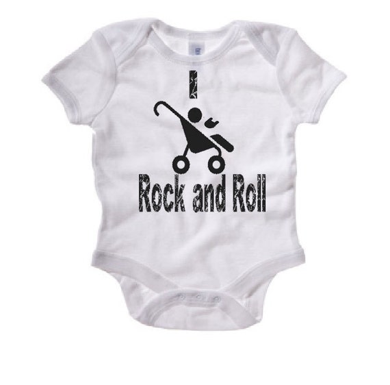 I Rock And Roll Baby Infant Onesie Graphic tee tshirt