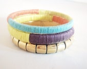 Set of 3 trendy stacking bangles. Bohemian, tribal stacking bracelets.